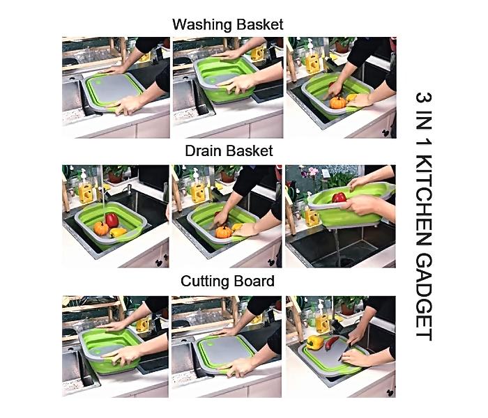 Multi-function Sink Cutting Board with Dish Tub Foldable Dish Tub - Portable Washing Basin, Drain Food Tray 3 In 1 Food Grade - Zoom Image 2