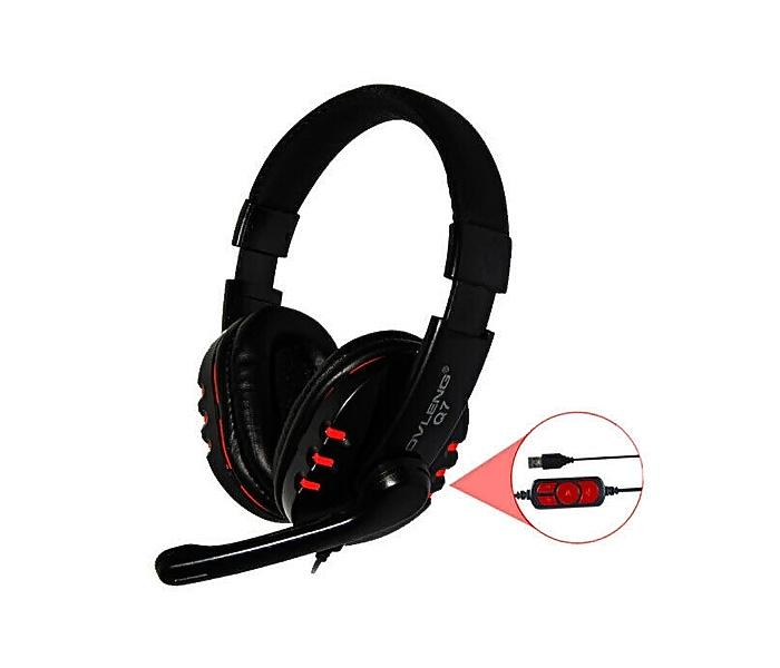 OVLENG Q7 SUPER BASS USB HEADPHONE - RED - Zoom Image 4