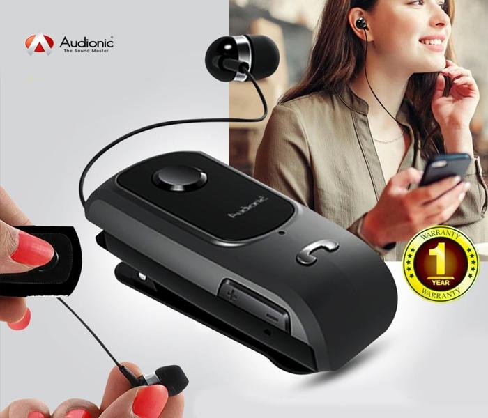 Audionic BK-2 Business Klip Bluetooth Headset With Retract Function - Black - Zoom Image 4