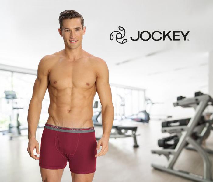 Jockey 8009-0210 Mordern Classic Boxer Brief, Red Wine/M - 2 Pieces Pack - Zoom Image 1