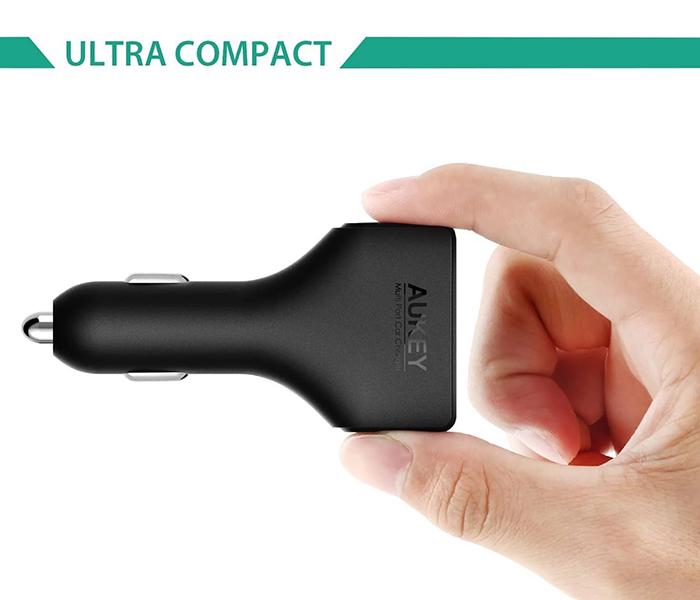 AUKEY CC-T9 Power Ai 4-Ports USB Car Charger with Qualcomm Quick Charge 3.0 - Black - Zoom Image 2