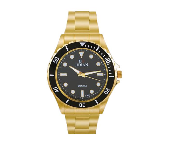 Jidian L-5061 Classic Business Dial Stainless Steel Analog Watch for Men, Gold - Zoom Image 1