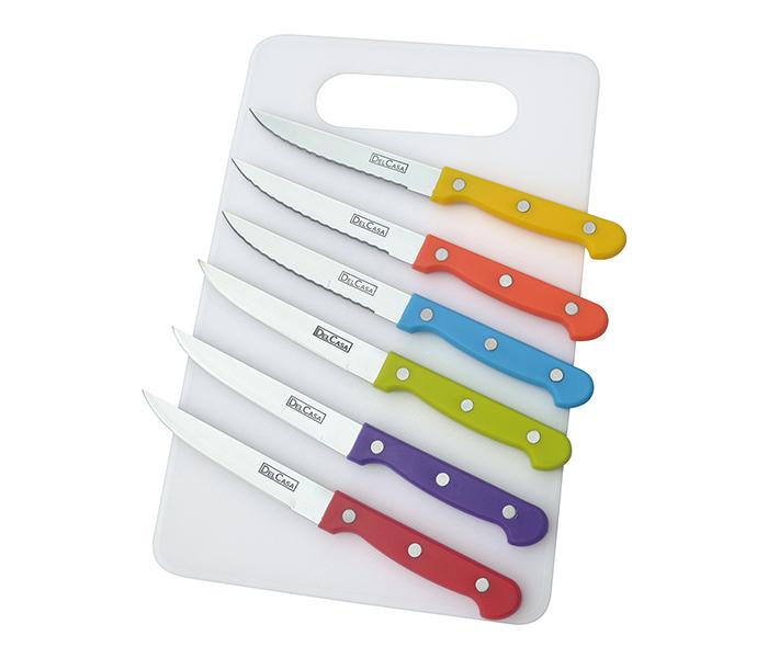 Delcasa DC1054 Steak knife and Cutting Board - 6 Pieces - Zoom Image