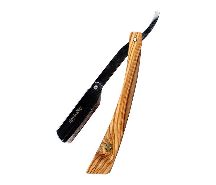 Tips & Toes TT-0738 Professional Straight Razor with Wooden Handle - Brown & Silver - Zoom Image 3