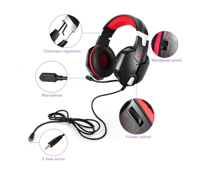 KOTION EACH G1200 HEADPHONE - RED - Zoom Image 4