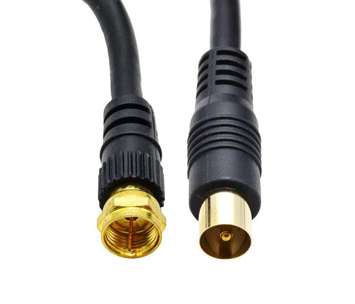 Trands TR-CA914 Coaxial TV Cable Male to RF Male Plug - Black, 2 Meter - Zoom Image 2