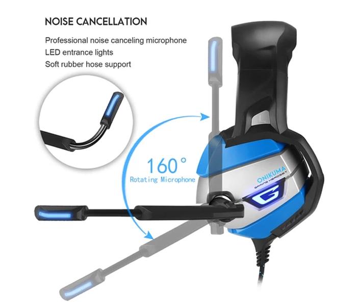 Onikuma K5 Gaming Headset For Xbox One, PS4 and PC - Blue - Zoom Image 5