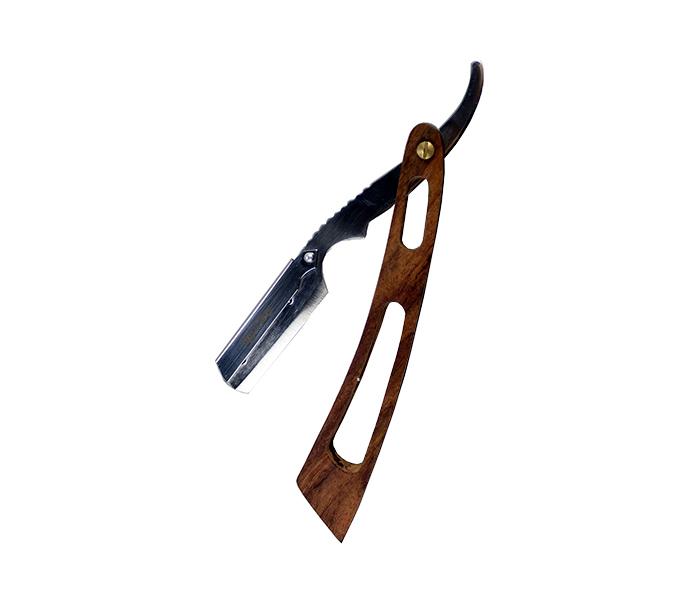 Tips & Toes TT-0698 Professional Straight Shaving Razor with Wood Handmade Handle - Brown & Silver - Zoom Image 4