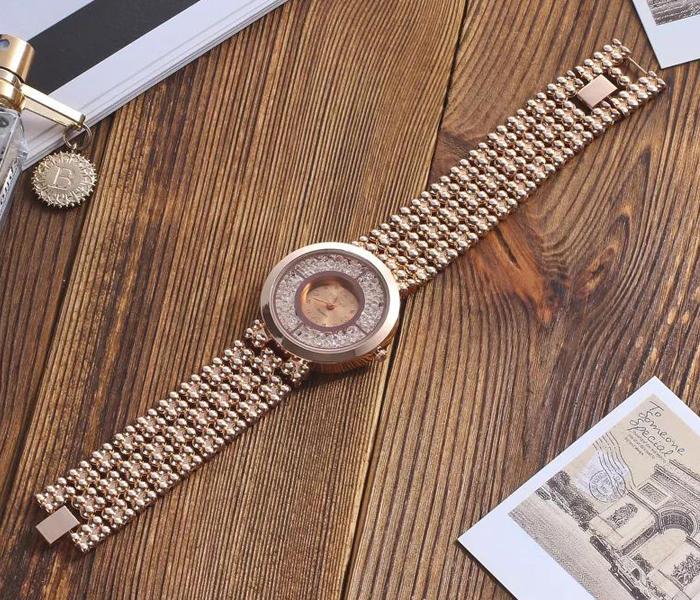 Diamond Stoned Bracelet Ladies Watch - Rose Gold - Zoom Image 3