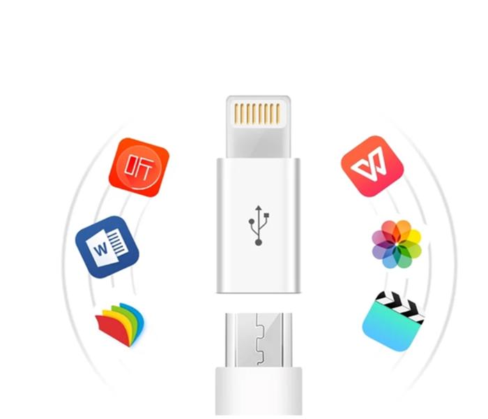 Micro to 8 Pin Lightning USB Converter for iPad, iPod, iPhone All Apple Devices UC0231 Multicolor - Zoom Image 4