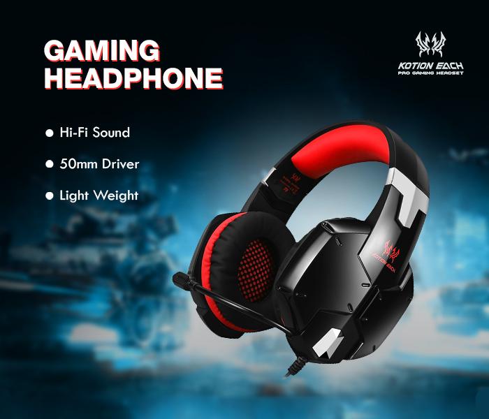 KOTION EACH G1200 HEADPHONE - RED - Zoom Image 1