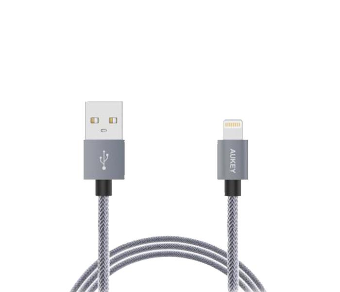 AUKEY CB-D24 1m Nylon Braided Exomesh Lightning Cable - Grey - Zoom Image 4