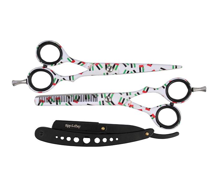 Tips & Toes TT-0733A Combo UAE National Day Professional Hairdresser Scissors Set - Zoom Image 2