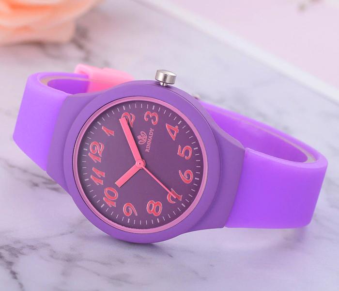 RINNADY - Jelly Silicone Women's Wrist Analog Watch - Purple - Zoom Image 2