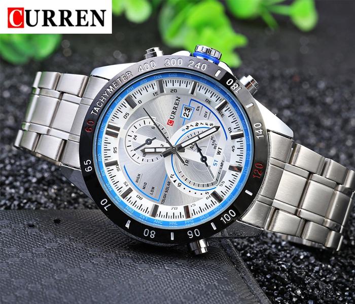 Curren 8149 Stainless Steel Band  Analog Watch For Men - Silver - Zoom Image 2