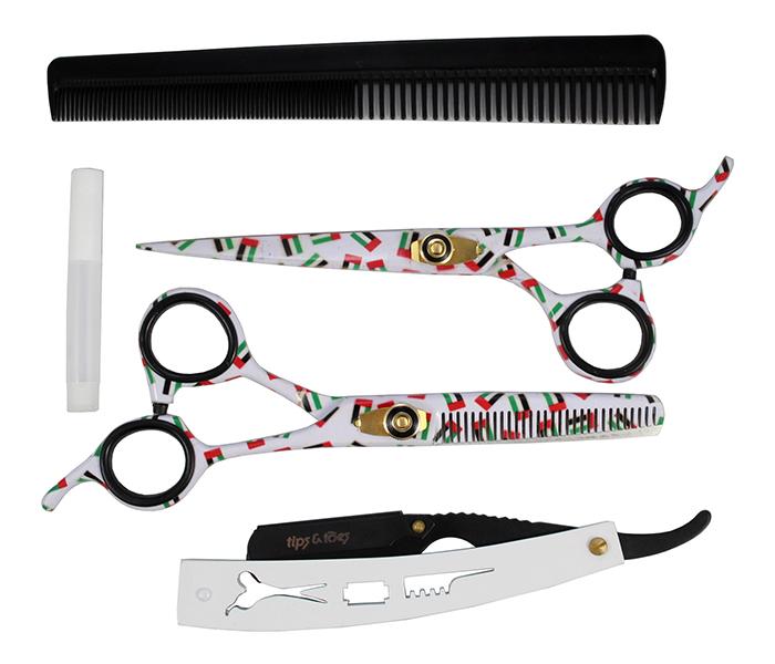 Tips & Toes TT-0732A Combo UAE National Day Professional Hairdresser Scissors Set - Zoom Image 2