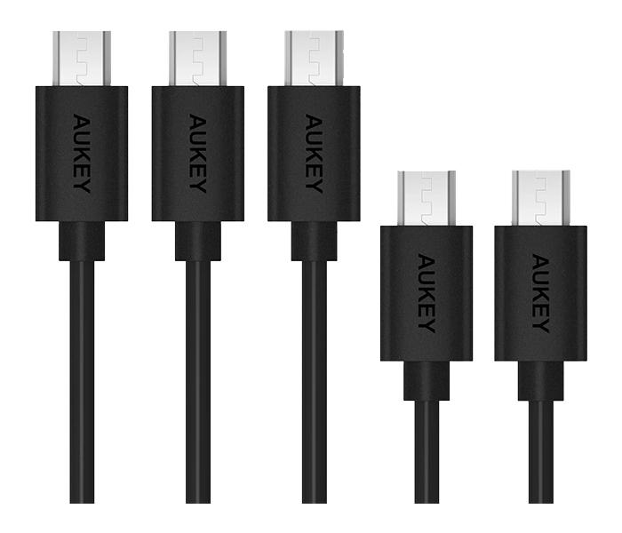 AUKEY CB-D5 2.0 Micro USB Cable with Qualcomm Quick Charge 2.0 & 3.0 - 5 Pieces, Black - Zoom Image 3