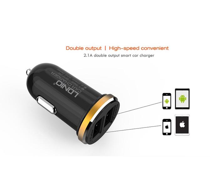 LDNIO 2 USB 5V-2.1A Quick Car Charger (Dual Port) - Zoom Image 4