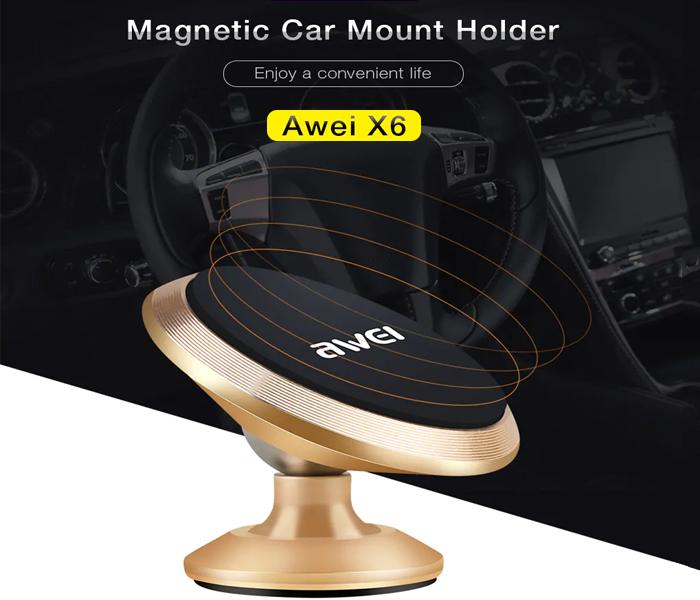 Awei X6 Magnetic Car Mount Phone Holder - Zoom Image 2