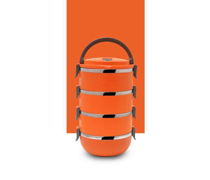 Portable Cute 4 Layers Leak-Proof Stainless Steel Thermal Lunch Box Picnic Food Storage Container Orange - Zoom Image 1