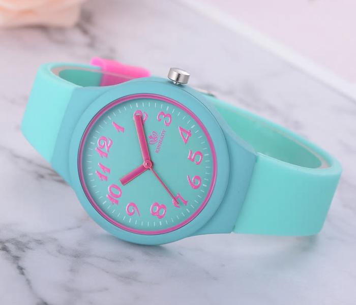 RINNADY - Jelly Silicone Women's Wrist Analog Watch - Sky Blue - Zoom Image 3