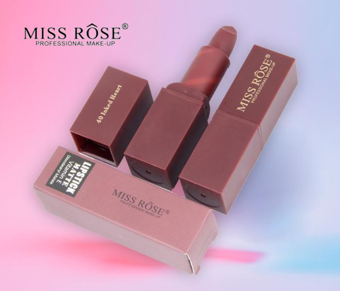 Miss Rose 7301-035M48 Matte Finish Velvet Waterproof Lipstick 40 Inked Heart - Zoom Image 1