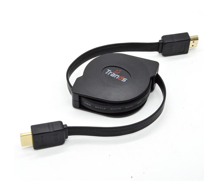 Trands TR-CA888 1 Meter Retractable HDMI 2.0 V HDMI to HDMI Cable - Black - Zoom Image 2