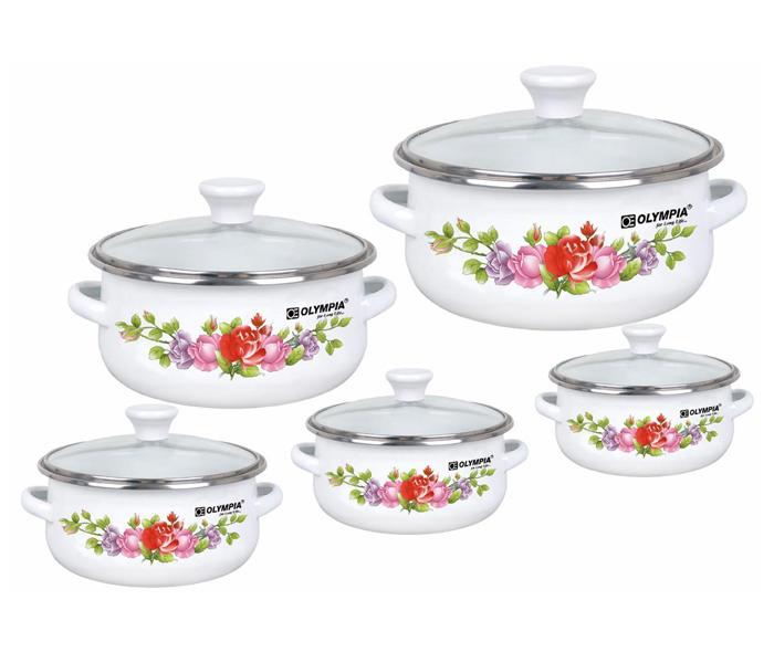 10 Pieces Casserole Set with Glass Cover , Olympia OE-018  - Zoom Image