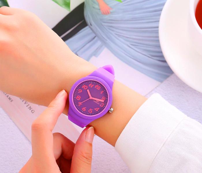 RINNADY - Jelly Silicone Women's Wrist Analog Watch - Purple - Zoom Image 1