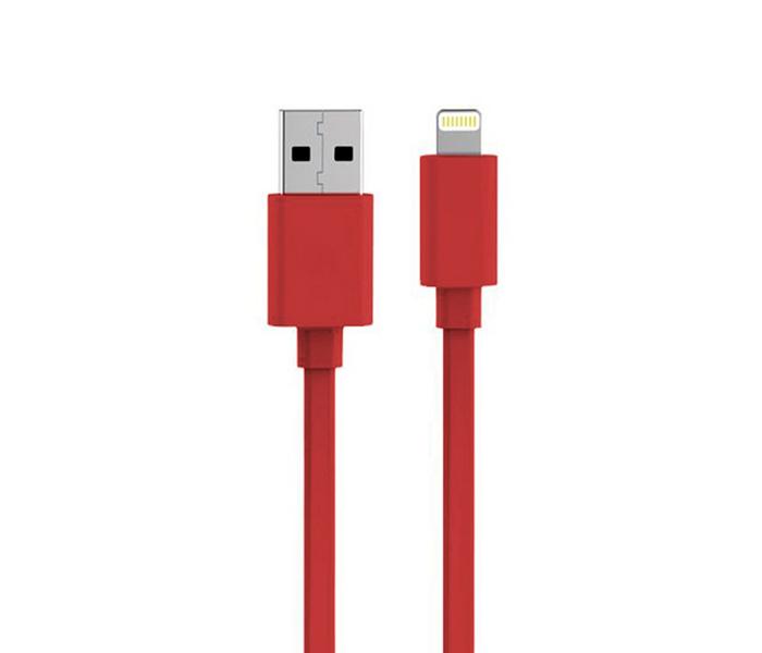 Trands TR-CA805 MFi Certified Flat Lightning Cable for iPhone - Red, 1 Meter - Zoom Image