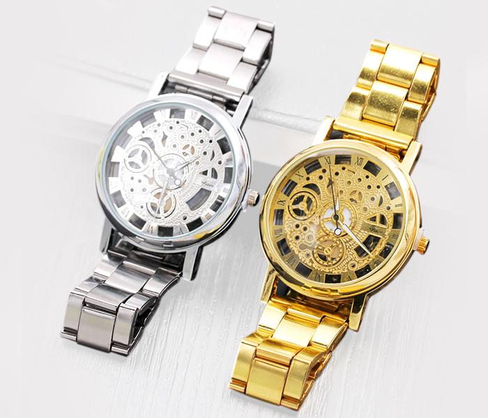 AKM AM05 Analog Quartz Watch Bundle 2pc - Gold & Silver - Zoom Image 5