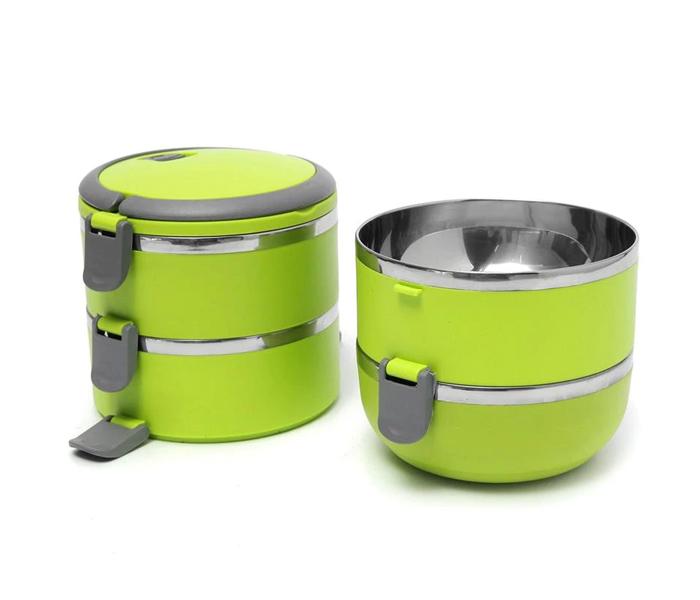 Portable Cute 4 Layers Leak-Proof Stainless Steel Thermal Lunch Box Picnic Food Storage Container Green - Zoom Image 3