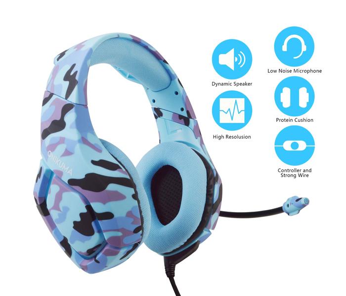 Onikuma K1 Gaming Headphone - Army Blue - Zoom Image 2