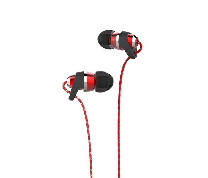 Trands TR-HS336 Metallic Earphone with Mic for Smartphone - Black & Red - Zoom Image 2