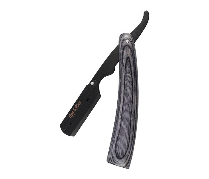 Tips & Toes TT-0743 Professional Straight Razor with Wooden Handle - Brown & Silver - Zoom Image 2