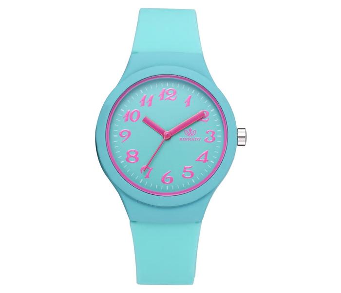 RINNADY - Jelly Silicone Women's Wrist Analog Watch - Sky Blue - Zoom Image 2