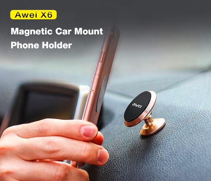 Awei X6 Magnetic Car Mount Phone Holder - Zoom Image 1