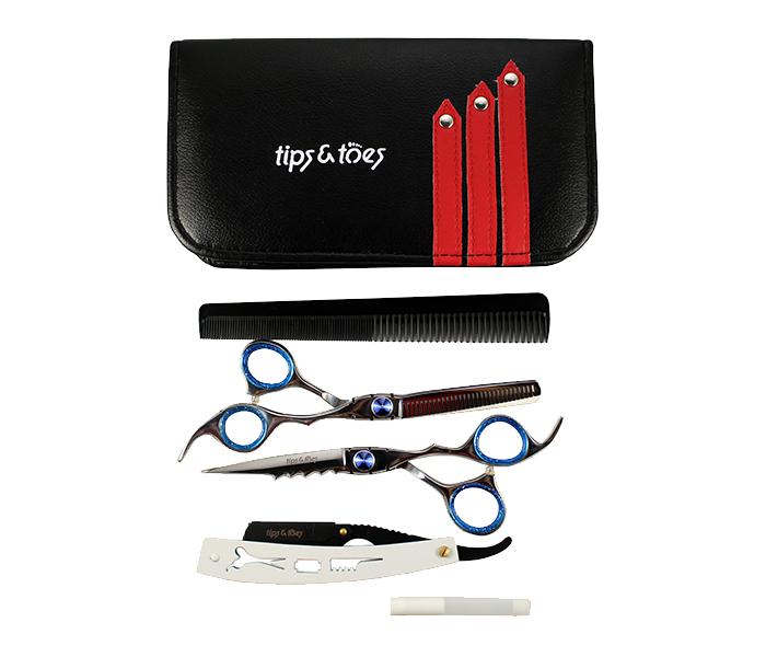 Tips & Toes TT-0723 BL COMBO Professional Hairdresser Scissors Combo Set - Blue - Zoom Image 2