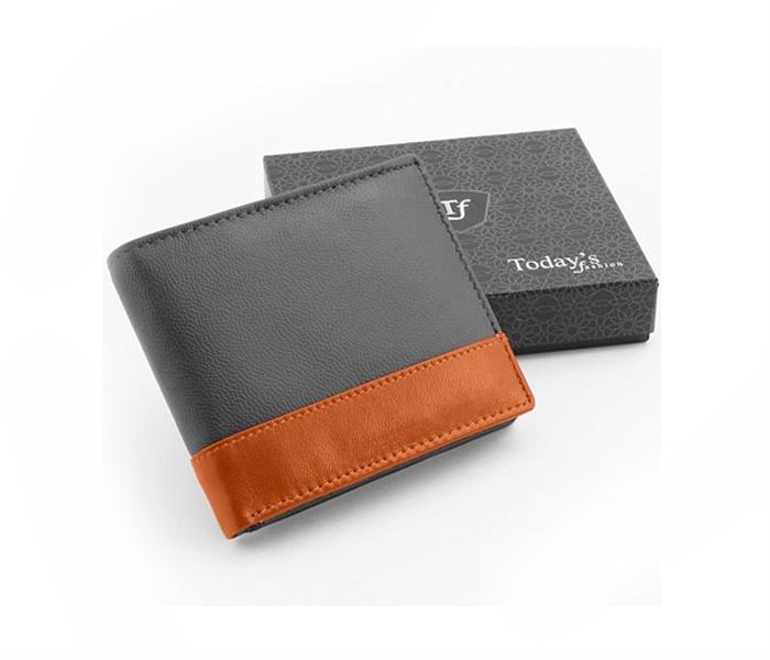 Today&#039;s Fashion Grey Leather Wallet For Men - TF T4 GRY - Zoom Image 1