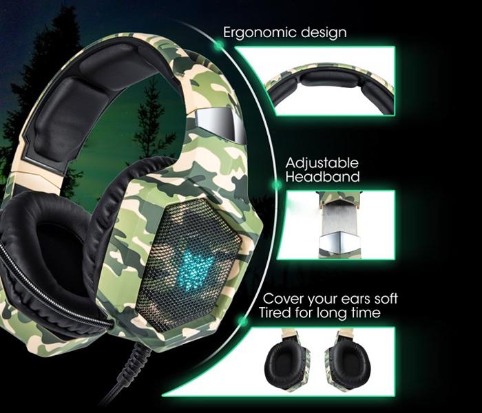 Onikuma K8 Gaming Headphone - ARMY GREEN - Zoom Image 4