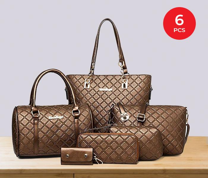 Ladies Luxury Bag Set of 6 pcs JA068 - Brown - Zoom Image 2