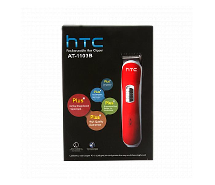 HTC Rechargeable Hair Trimmer AT-1103B, For Men - Red - Zoom Image 3