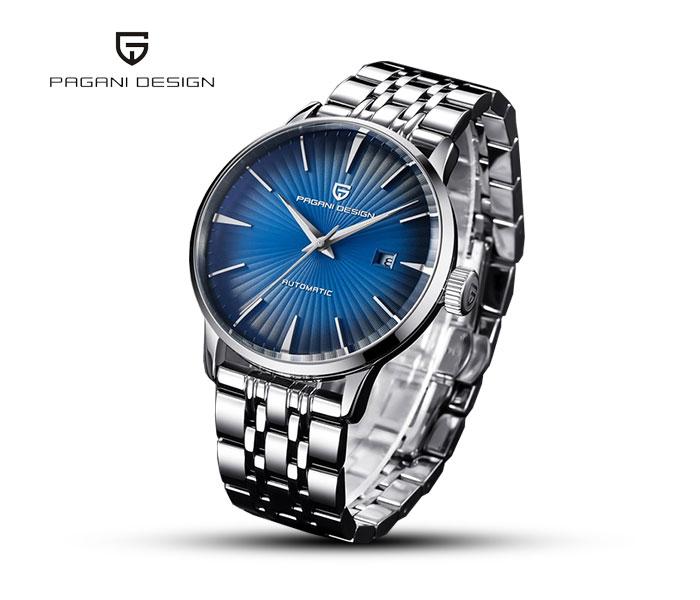 Pagani Design 2770 Automatic Watch For Men Silver and Blue - Zoom Image 1