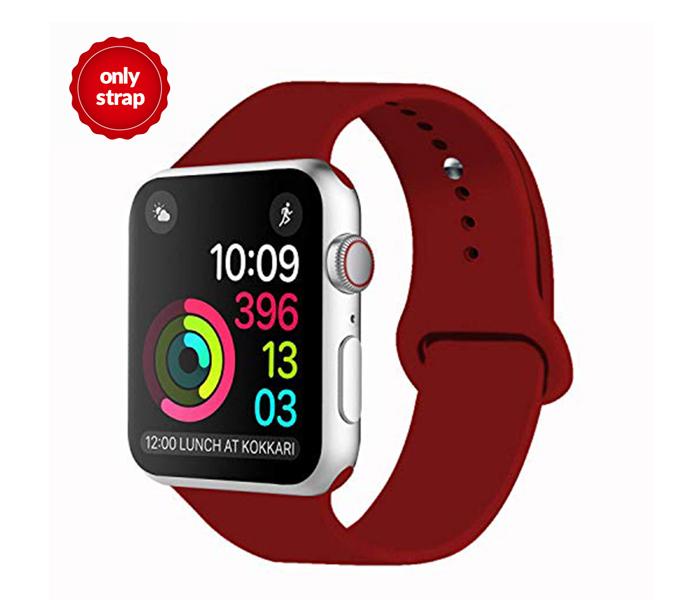 Generic GN-WB437-4233 42-44mm Silicone Apple Watch Band for iWatch Series 5, 4, 3, 2, 1 & Nike Plus - Wine Red - Zoom Image 1