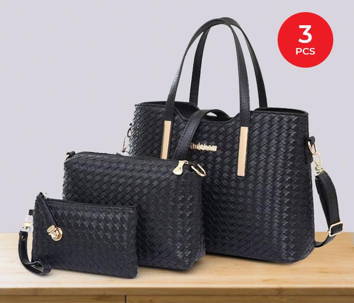 Ladies Luxury Bag 3 pcs Set JA069 - Black - Zoom Image 2