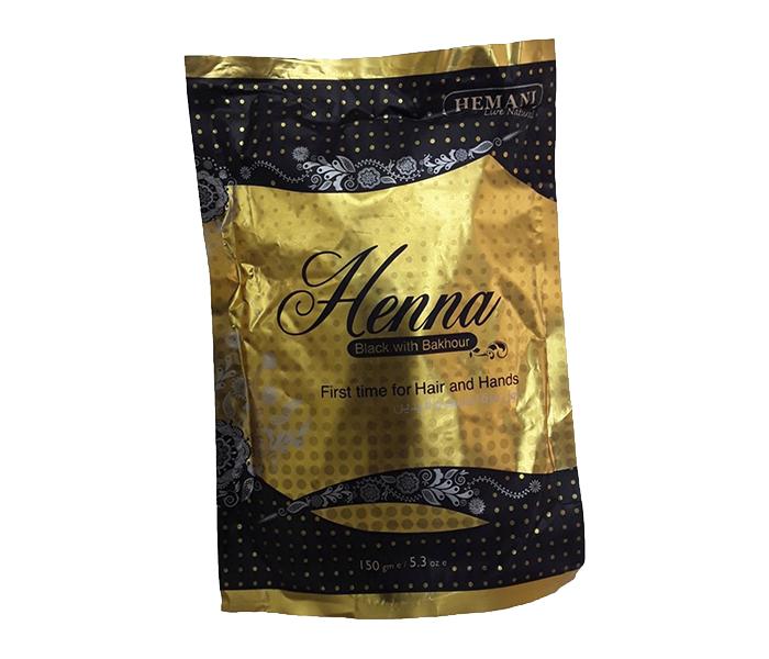 Hemani Henna Powder Black with Bakhour - 150g, Brown - Zoom Image