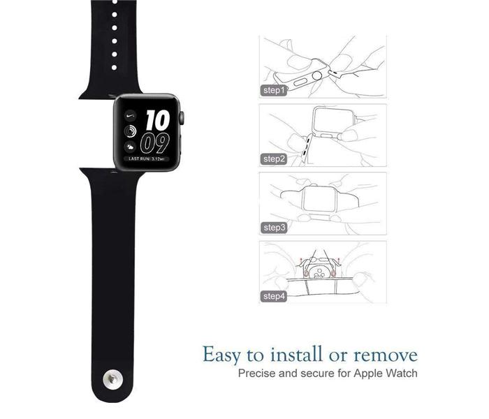 Generic GN-WB437-4210 42-44mm Silicone Apple Watch Band for iWatch Series 5, 4, 3, 2, 1 & Nike Plus - Grey - Zoom Image 2