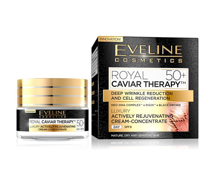 Eveline Cosmetics Luxury Ultra-Royal Caviar Therapy Deep Wrinkle Reduction And Cell Regeneration Cream Day 50+ - Zoom Image