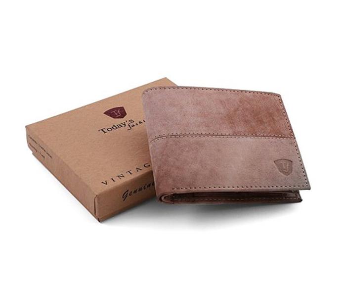 Today&#039;s Fashion Beige Leather Wallet For Men - TF 216 BG - Zoom Image 1