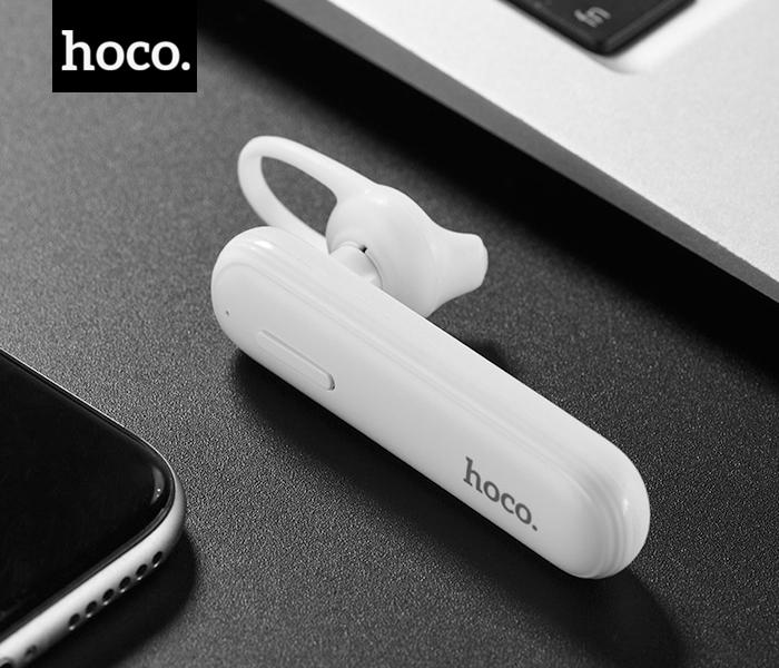 Hoco Bluetooth E36 Wireless Earphone with Mic - White  - Zoom Image 1